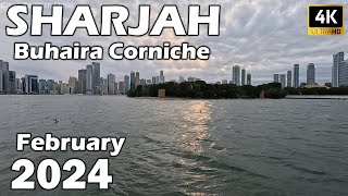 BUHAIRA CORNICHE SHARJAH Cloudy Weather  4K  Walking Tour [upl. by Joanne]