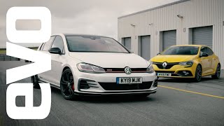 Volkswagen Golf GTI TCR vs Renault Megane RS Trophy  evo DEADLY RIVALS [upl. by Inar632]