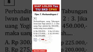 Soal Tpe 7 No 8 TES TIU CPNS PERBANDINGAN I Shorts [upl. by Uol328]