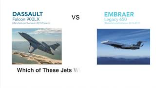 Jet Comparison  Dassault Falcon 900LX vs Embraer Legacy 650 [upl. by Nerti]