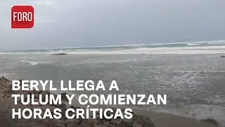 Beryl está encima de Tulum Sube nivel del agua Se preparan para horas críticas  Las Noticias [upl. by Haleemak]