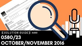 058023 Oct Nov 2016 Marking Scheme MS AUDIO VOICE OVER [upl. by Besnard]