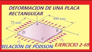 EJERCICIO 269 RELACIÓN DE POISSON RESISTENCIA DE MATERIALES BEER [upl. by Trueman]