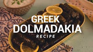 Delicious Dolmadakia Recipe Homemade Greek Stuffed Grape Leaves [upl. by Dumanian]