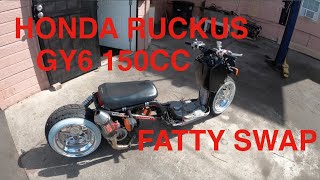 How To 150CC Gy6 swap a Honda Ruckus Fatty Wheel [upl. by Ginny]