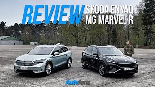 Skoda Enyaq VS MG Marvel R  Elektrische 4WD SUVs getest 2022 [upl. by Delilah]