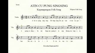 Atin Cu Pung SingSing Kapampangan Folk Song  Music Sheet [upl. by Idell]