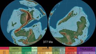 Plate tectonics Paleogeography amp Ice Ages dual hemispheres [upl. by Wessling]