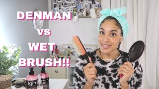 Denman vs Wet Brush Which Brush is better for Styling 3b Curls [upl. by Asial828]