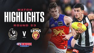 Collingwood v Brisbane Lions Highlights  Round 23 2024  AFL [upl. by Eednus]