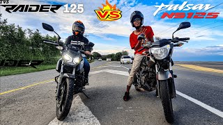 Pulsar NS 125 VS TVS Raider 125 🔥Drag Race Top End 😱 [upl. by Elvin523]