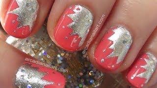 Easy Nail Art  Toothpick amp Tape Starburst Nail Art Tutorial  ArcadiaNailArt [upl. by Dodi]