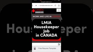 🇨🇦 LMIA Housekeeper Job in Canada [upl. by Oicapot]