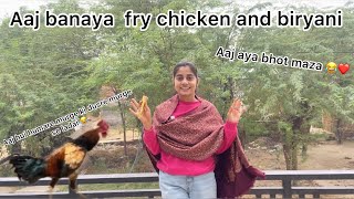 Aaj banaya humare biryani and fry chicken or hui humare murge ki dusre murge se ladai 😂 [upl. by Dahsra654]