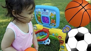 Toddlers Playing and Learning Sports Toys  HalfHour Basketball Toy Video Compilation For Kids [upl. by Arza531]