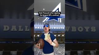 Dak Prescott after signing the largest NFL contract😂🏈 [upl. by Lemcke]