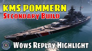 Premium KMS Pommern German Battleship World of Warships Wows Replay [upl. by Walling181]