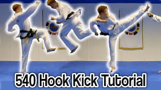 Taekwondo 540 Hook Kick Tutorial Cheat 720  GNT How to [upl. by France]