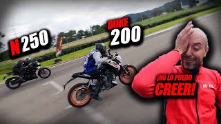 🔥KTM DUKE 200 🆚 PULSAR N250❌ Fullgass Drag Race Cuarto de milla batallas fullgass [upl. by Sager]