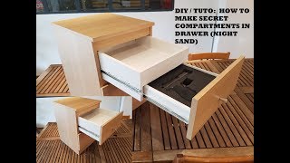 DIY  TUTO  How to make secret compartments in drawer With an IKEA Malm Nightstand [upl. by Shina]