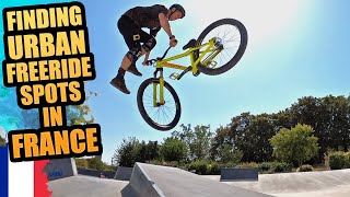 FINDING URBAN MTB FREERIDE SPOTS AND AN INSANE BIKE PARK IN FRANCE [upl. by Holub49]