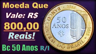 Moeda 1 Real 50 anos banco central 2015 valor atualizado 2021 Vale muito para reverso invertido [upl. by Vito526]