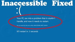 how to fix inaccessible boot device error windows 10  inaccessiblebootdevice [upl. by Teresita358]