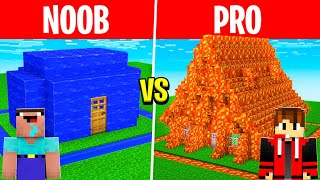 NOOB vs PRO WATER VS LAVA HOUSE BUILD CHALLENGE In Minecraft [upl. by Nylevol]