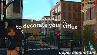 ♡ city building tips and tricks  street decor  bloxburg speedbuild ♡ [upl. by Honeywell683]