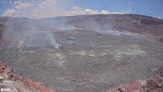 Timelapse showing rise of Halema‘uma‘u crater floor [upl. by Atsirak508]