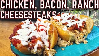 How to Make THE BEST CHICKEN BACON RANCH CHEESESTEAKS ON THE GRIDDLE EASY RECIPE [upl. by Yadroc348]