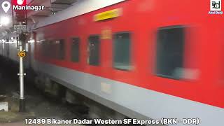 WDP4D Long Honking and Jet Engine Acceleration Of Bikaner Dadar Western SF Express  12489  WDP4D [upl. by Enamrahs]