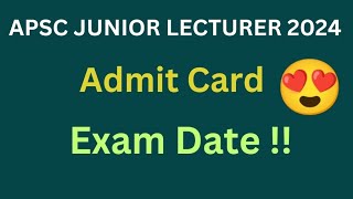 APPSC Junior Lecturer Exam Date 2024 [upl. by Payson]