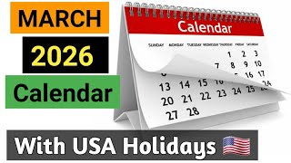 March 2025 Calendar US 🇺🇸  Mar 2025  Calendar  Ramzan Eid 2026 [upl. by Juni]