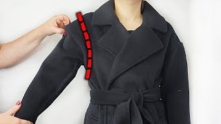 Amazing Trick  How to Easily Reduce a Wide Shoulder on a Coat [upl. by Danielson]