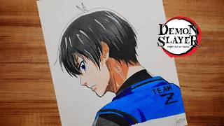 How to draw Isagi Yoichi ✨️ from Blue Lock 💙  Easy to draw anime step by step [upl. by Enylhsa752]