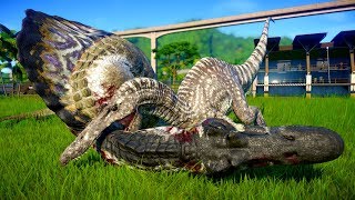 Spinosaurus Vs Baryonyx Vs Suchomimus Vs Spinoraptor  Jurassic World Evolution Dinosaurs Battle [upl. by Ahseinar760]