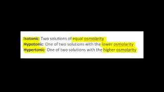 Osmolarity amp Tonicity [upl. by Algernon]