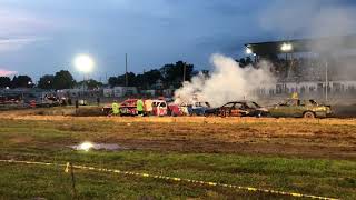 Pickaway County Demolition Derby 2018 Street Stock 616 [upl. by Elleneg133]