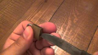 How To  Pick Open A Small PadlockWITH A KNIFE [upl. by Helbon1]