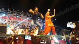 Khesari Lal amp Sapna Choudhary 1st live Stage Show 2018 in Bihar [upl. by Joash716]