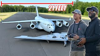 Flying The Worlds Biggest RC Planes With Tyler Perry and RamyRC [upl. by Ayo]