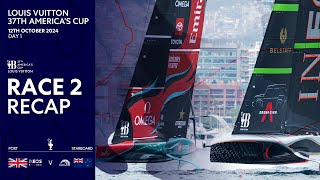 Louis Vuitton 37th Americas Cup Race 2 Recap  INEOS Britannia vs Emirates Team New Zealand [upl. by Psyche]