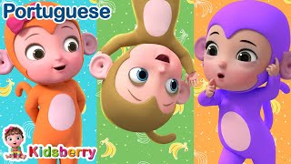 Macaco Cinco Pequenos  canção crianças em português  Kidsberry em Portuguêse  Músicas Infantis [upl. by Repooc]