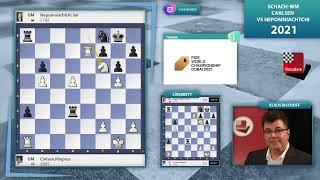 Carlsen vs Nepomniachtchi  Schachweltmeisterschaft 2021 Partie 4  Live mit GM Klaus Bischoff [upl. by Bolt]