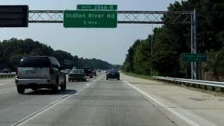 Hampton Roads Beltway Interstate 64 Exits 282 to 291 inner loop [upl. by Musser]