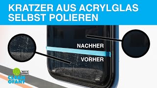 Acrylglas Polieren  Kratzer aus Acryl Fenster von Wohnwagen amp Wohnmobil selbst polieren [upl. by Clover]