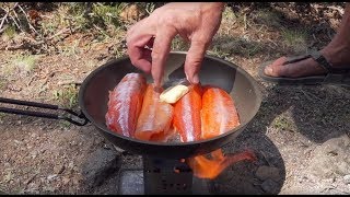 11K Camping Remote Wilderness Lakes For Trout Fishing amp Firebox Stove Cooking [upl. by Dieter]