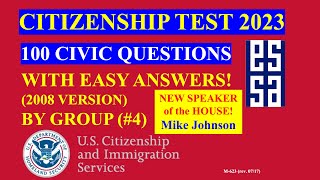 2023 EASY Answer By GROUP USCIS Official 100 Civic Questions amp Answers US Citizenship Interview 2023 [upl. by Krischer]