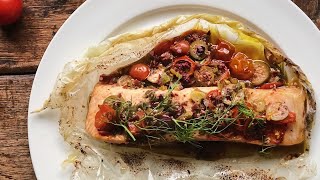 Salmon Baked in Parchment – Salmon en Papillote [upl. by Cassy]